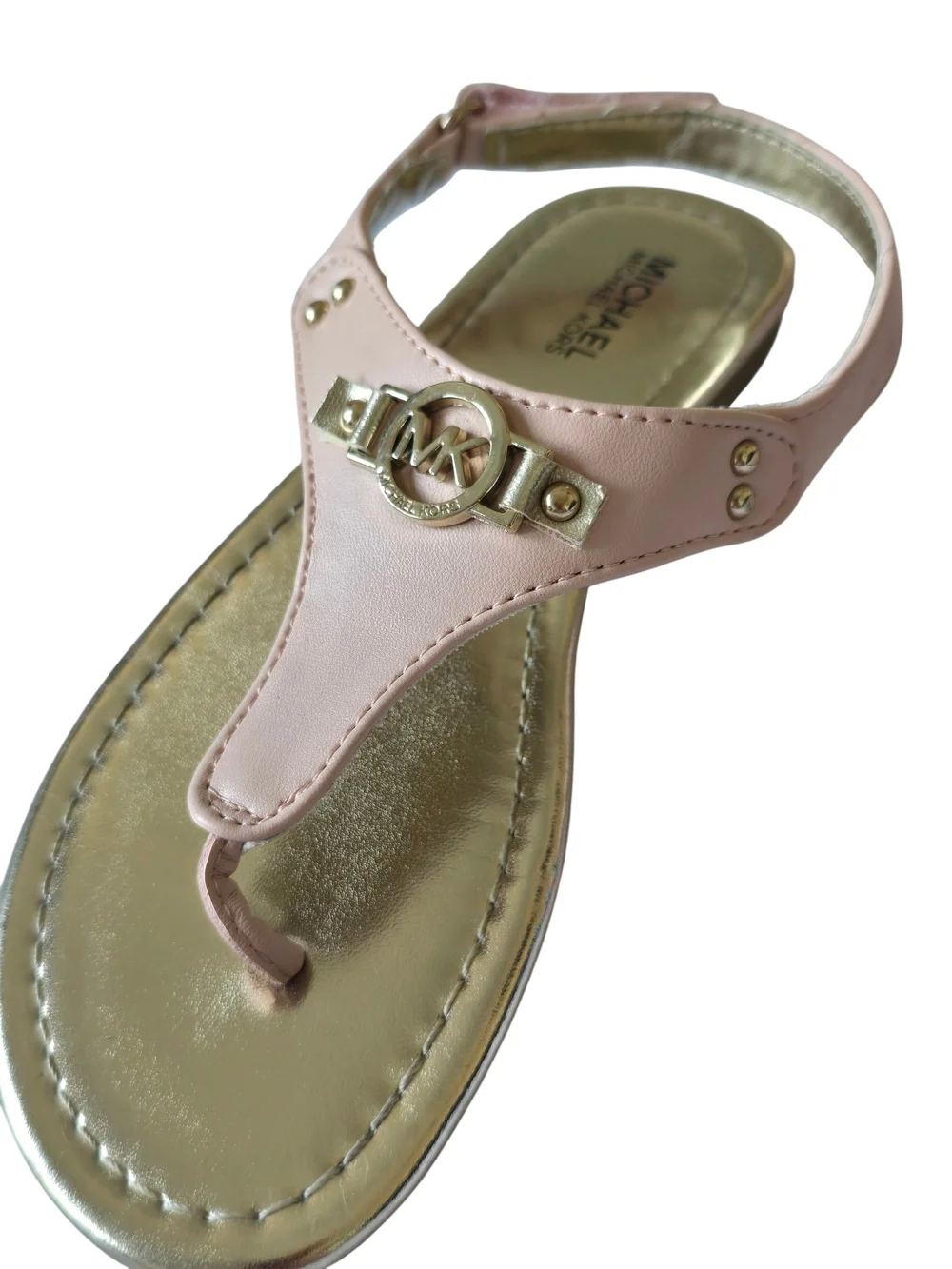 Michael Kors Girls' Pink Sandals with Gold Trim